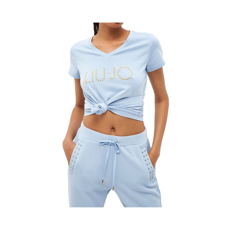 Women's T-shirt with logo and rhinestones