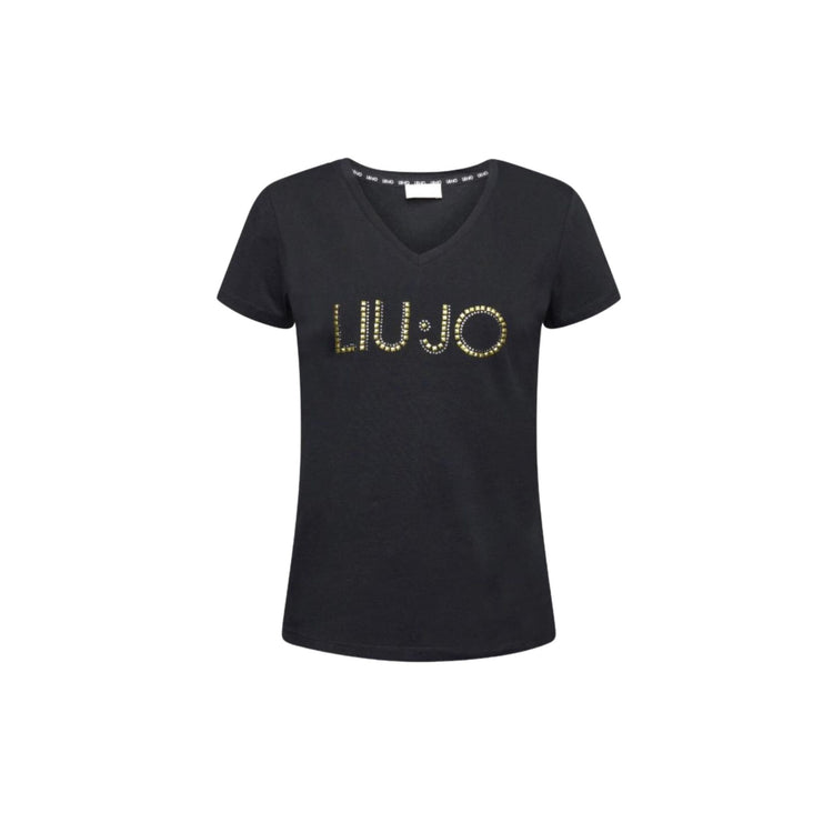 Women's T-shirt with logo and rhinestones