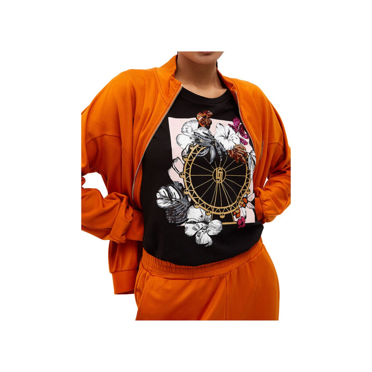 T-shirt Donna in cotone con stampa floreale