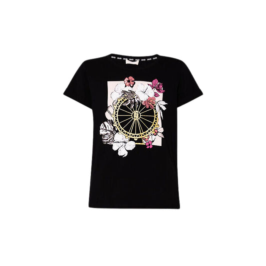T-shirt Donna in cotone con stampa floreale
