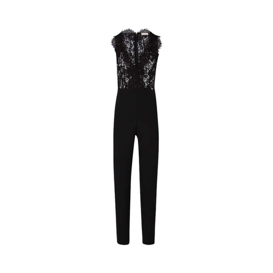 Women's jumpsuit with macramé lace