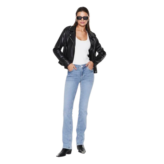 Jeans Donna slim con bottone gioiello