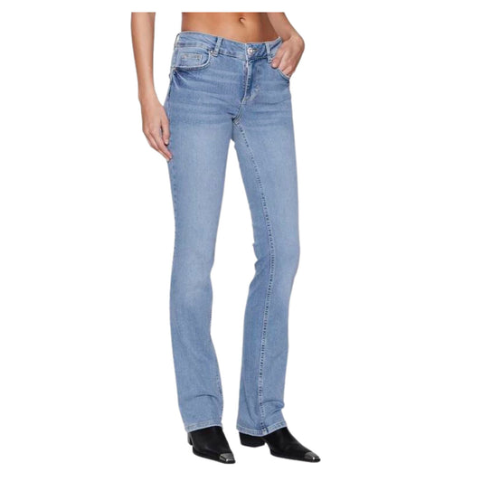 Jeans Donna slim con bottone gioiello