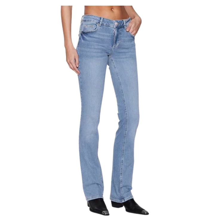 Slim women's jeans with jewel button