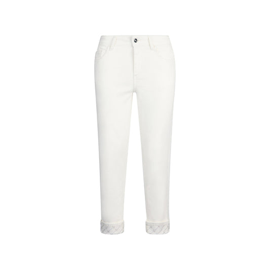 Pantaloni Donna Skinny Cropped Monreo Bianco