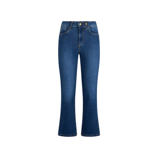 Jeans Donna bootcut a vita alta denim scuro