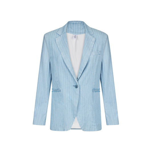 Blazer Donna in denim gessato