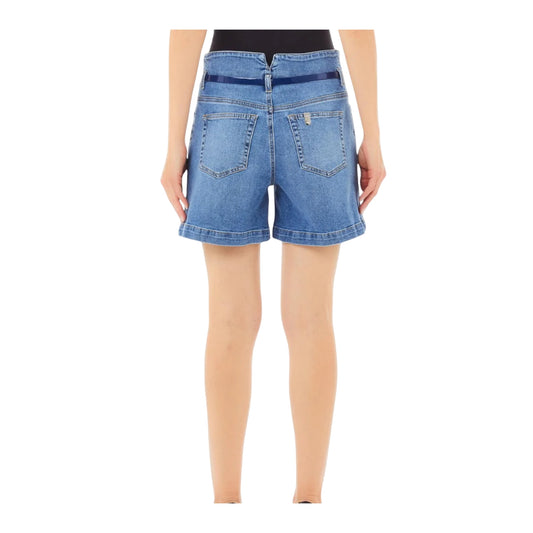 Jeans Donna in denim con chiusura con bottone e zip
