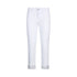 Pantaloni skinny Donna con risvolto e strass Bianco