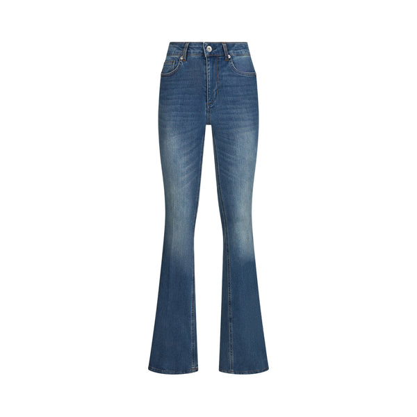 Jeans bootcut a vita alta da donna in denim 