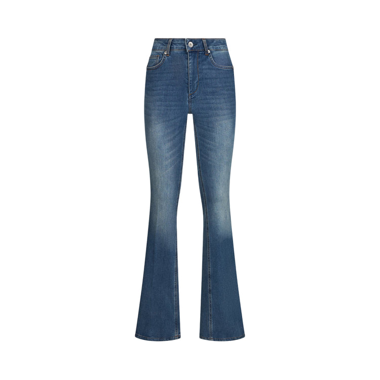 Jeans bootcut a vita alta da donna in denim 