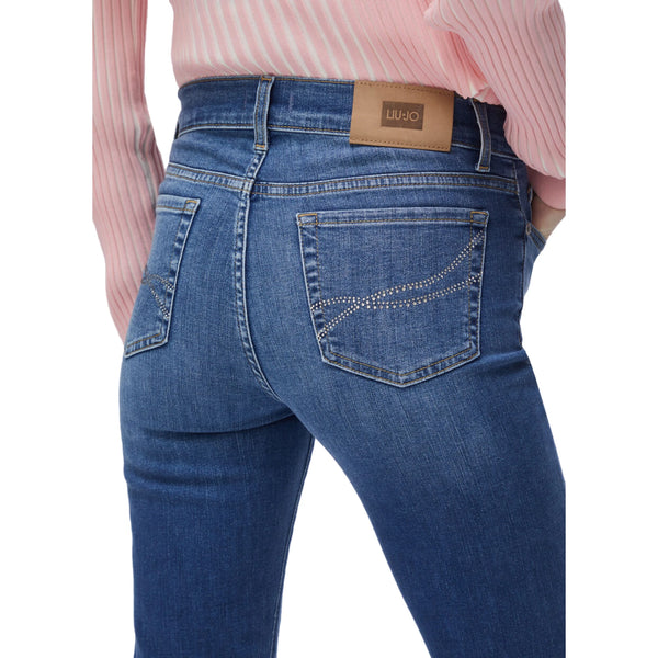 Jeans Donna bootcut a vita alta dettaglio retro