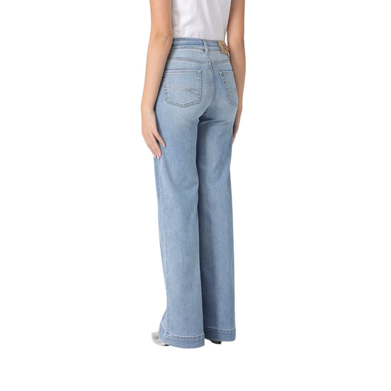 Jeans a palazzo in denim stretch