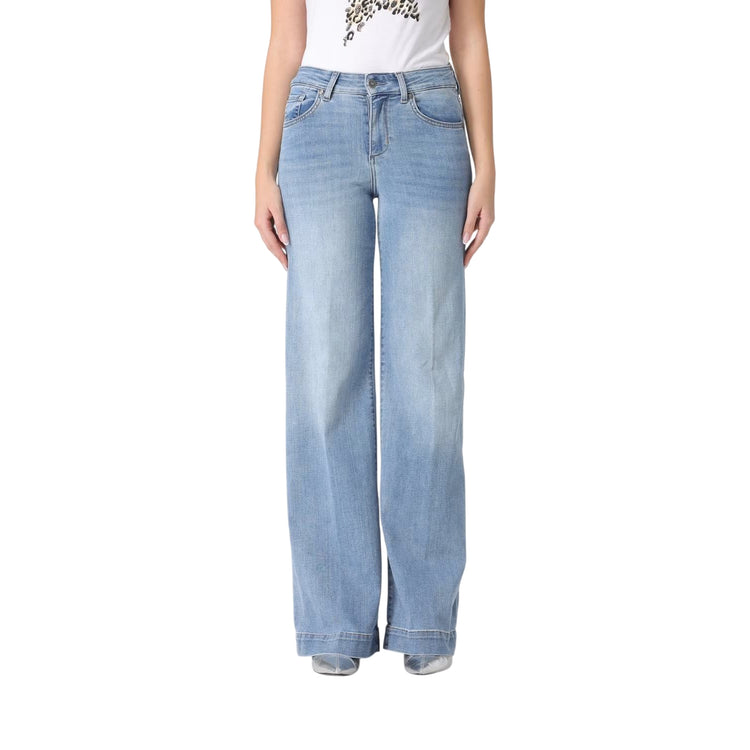 Jeans a palazzo in denim stretch