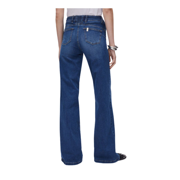Jeans flare Donna con inserto elastico modella retro