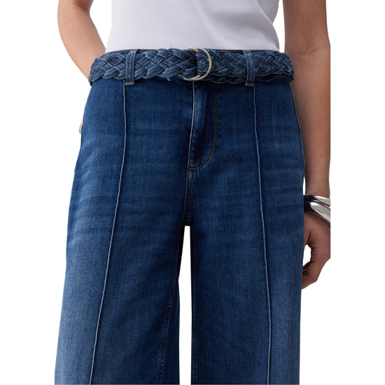 Jeans flare Donna con cintura intrecciata dettaglio frontale