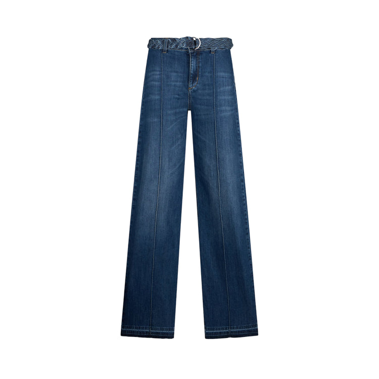 Jeans flare Donna con cintura intrecciata