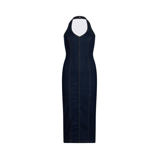 Abito midi Donna in denim con zip