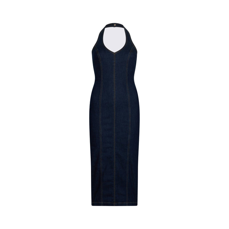 Abito midi Donna in denim con zip