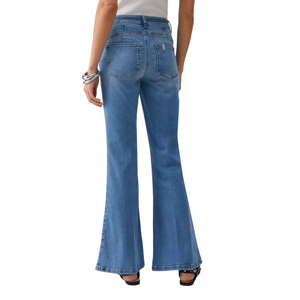 Jeans elasticizzati Donna con cintura sur ton retro