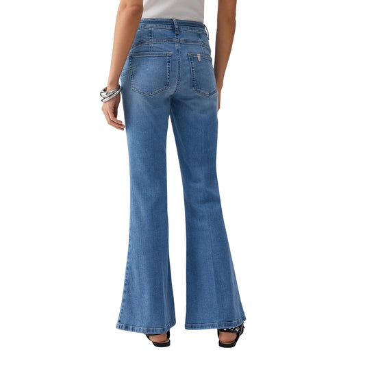 Jeans elasticizzati Donna con cintura sur ton retro