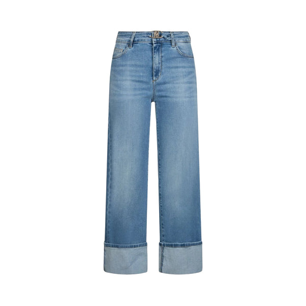 Jeans flare Donna con risvolto
