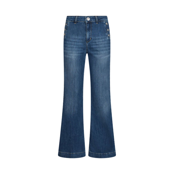 Jeans flare Donna a vita alta con bottoni