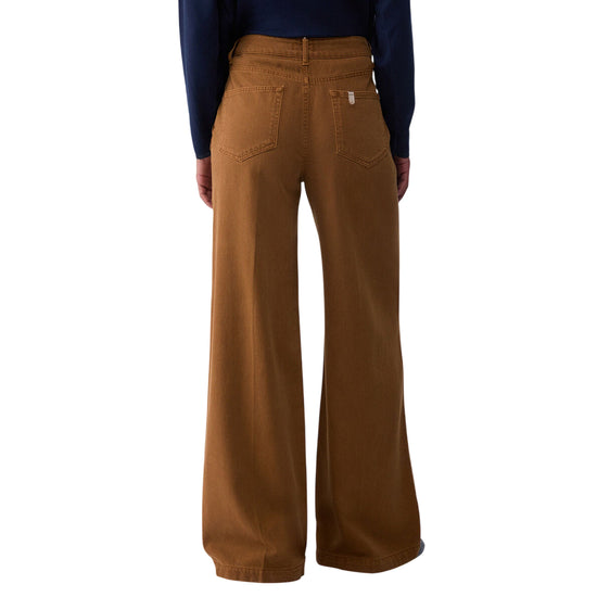 Pantalone Donna con gamba larga e bottoni decorativi