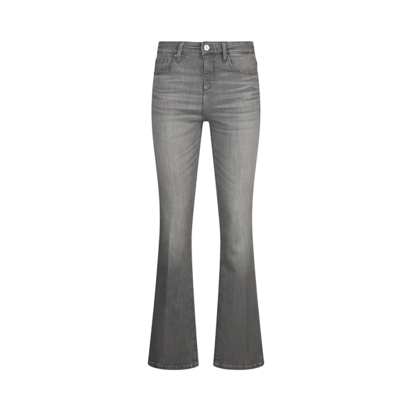 Jeans Donna a vita alta e gamba svasata Grigio