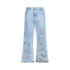 Jeans Donna con ricami traforati