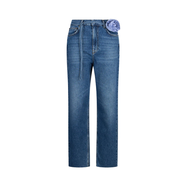 Jeans Donna con cintura con fiore