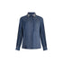 Camicia in denim con colletto di gioielli removibile in denim