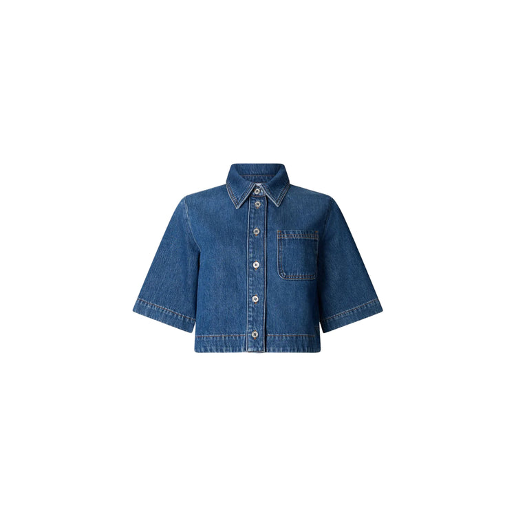 Camicia Donna cropped in denim