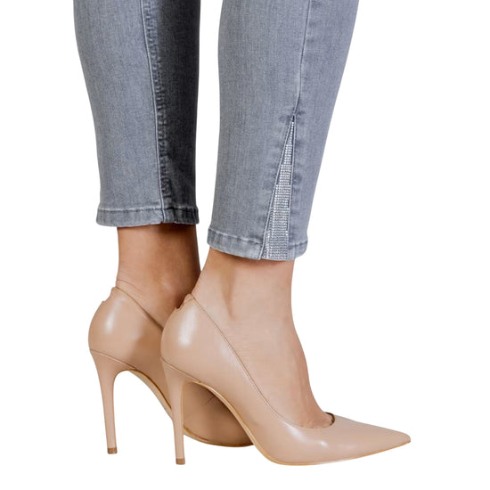 Jeans cropped fit grigi 