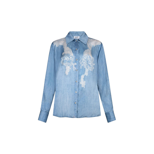 Camicia Donna con stampa digitale effetto denim