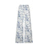 Pantaloni con stampa a fiori in azzurro e bianco