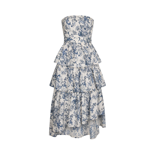 Abito Donna a balze con fantasia floreale