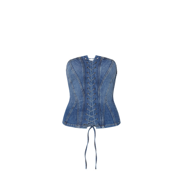 Top bustier Donna in denim