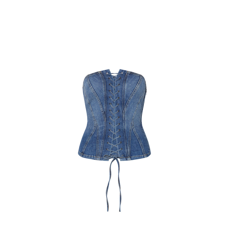 Top bustier Donna in denim
