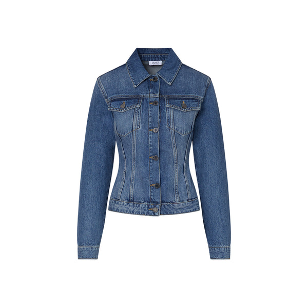 Giacca Donna in denim con stringhe sul retro