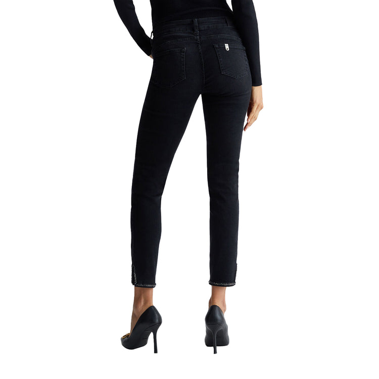 Jeans Donna Straight bottom up Nero retro