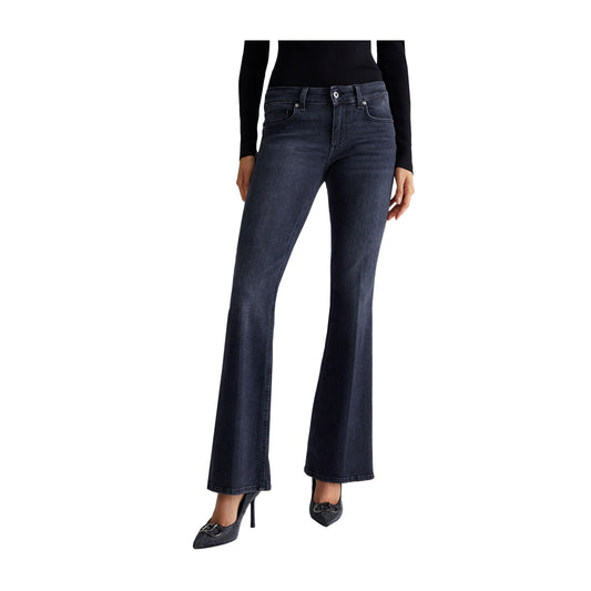 Jeans Donna Flare stretch neri modella frontale