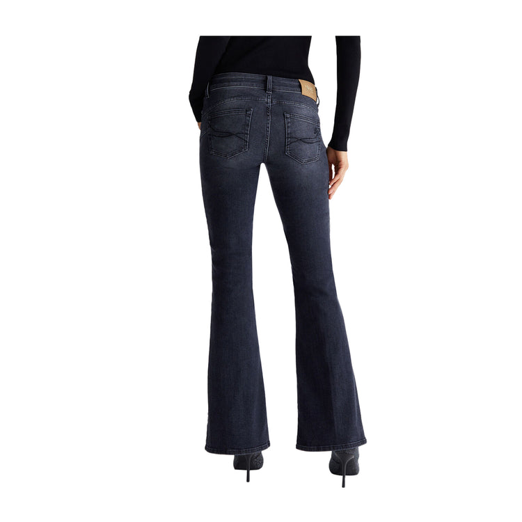 Jeans Donna Flare stretch neri modella retro