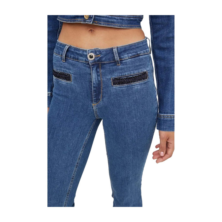 Jeans Donna con dettagli glitter dettaglio ravvicinato 