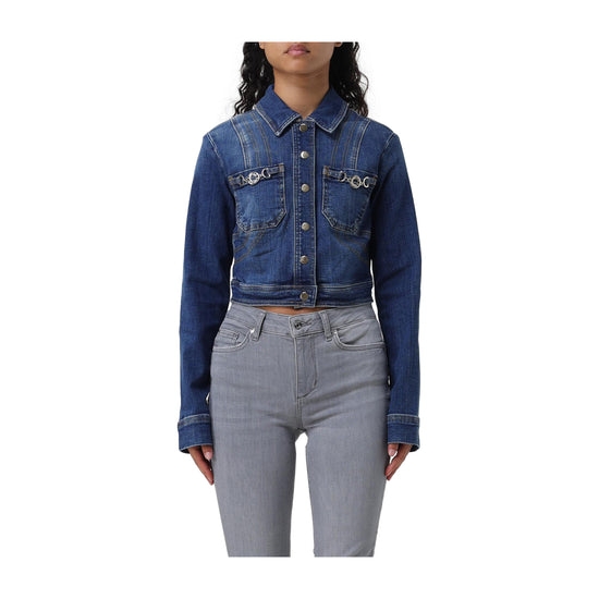 Giacca Donna in Denim corta modella frontale