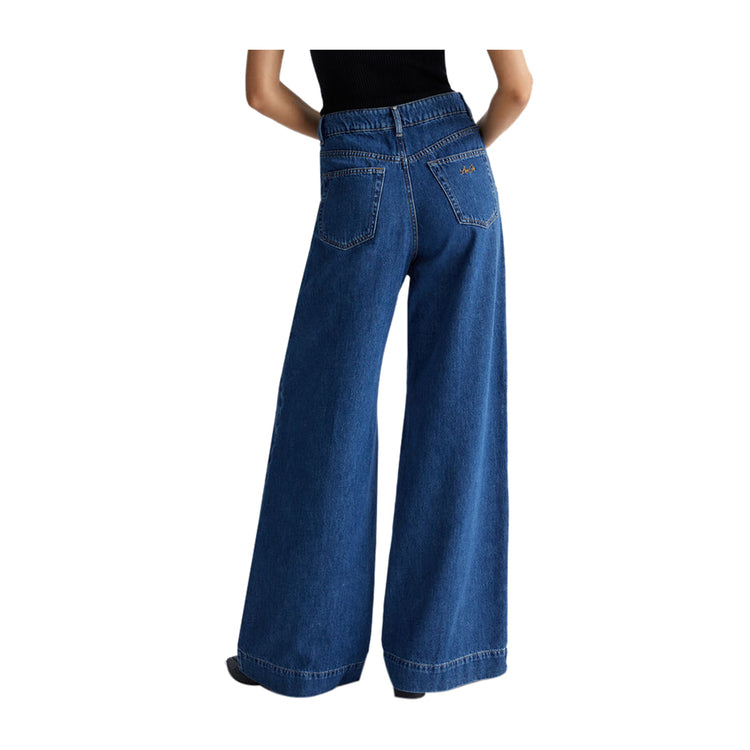 Jeans Flare Donna in cotone modella retro