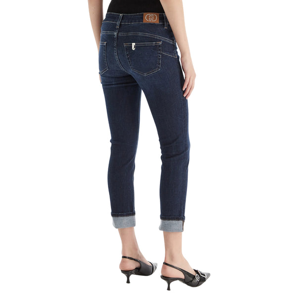 Jeans skinny Donna bottom up in blu scuro modella retro
