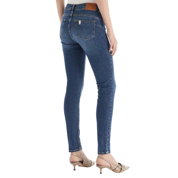Jeans Donna Slim con salpa logata modella retro