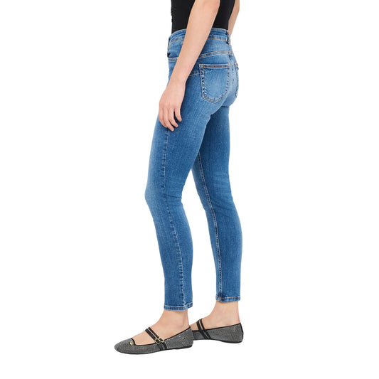 Jeans skinny Donna a vita alta modella laterale