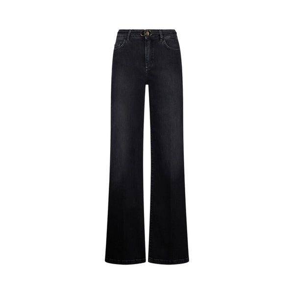 Jeans Donnaa con cintura sur ton Nero